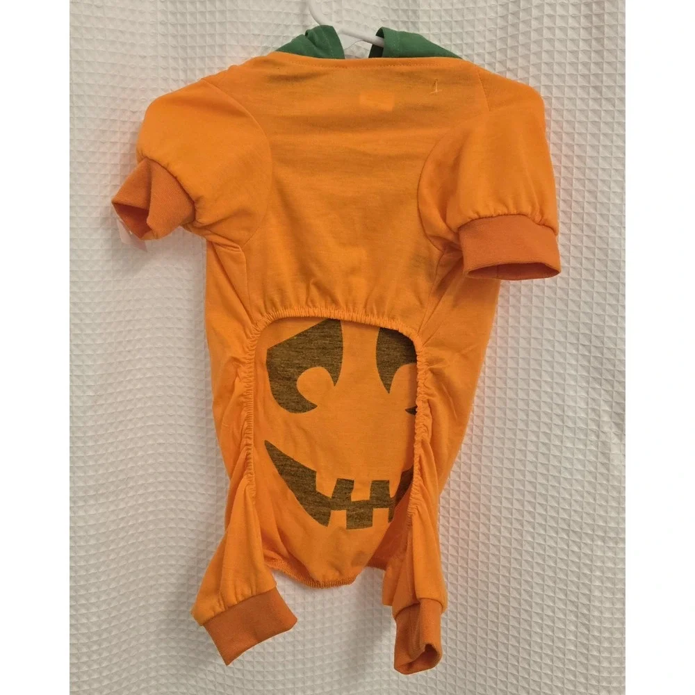 Pet Spirit Pumpkin Dog Costume Medium Jack O Lantern Hooded Halloween Pet NWT